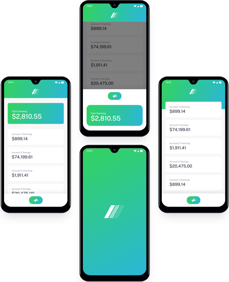 Mockups of the Easybank mobile app